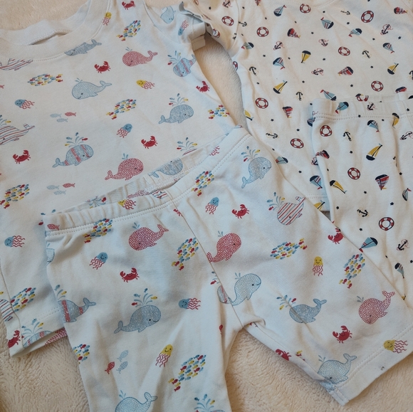 Kissy kissy short pajama bundle 12-18m whale and sail boats - Picture 6 of 9